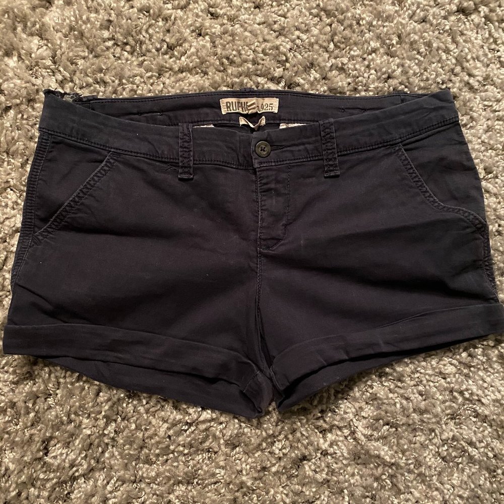 Ruehl Navy Blue Khaki Shorts EUC Sz 10 - Picture 1 of 5